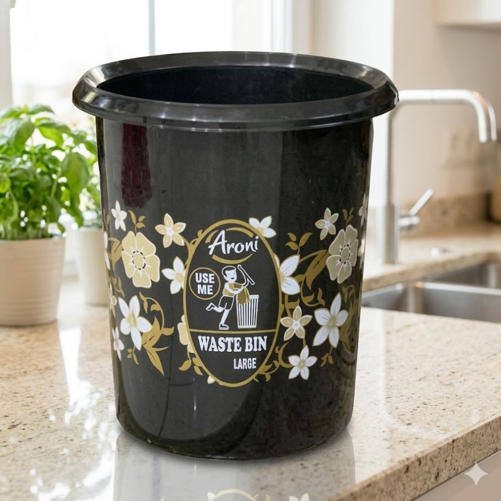 Aroni Household Round Plastic Dustbin – Durable Waste Bin Available in 5 Practical Sizes