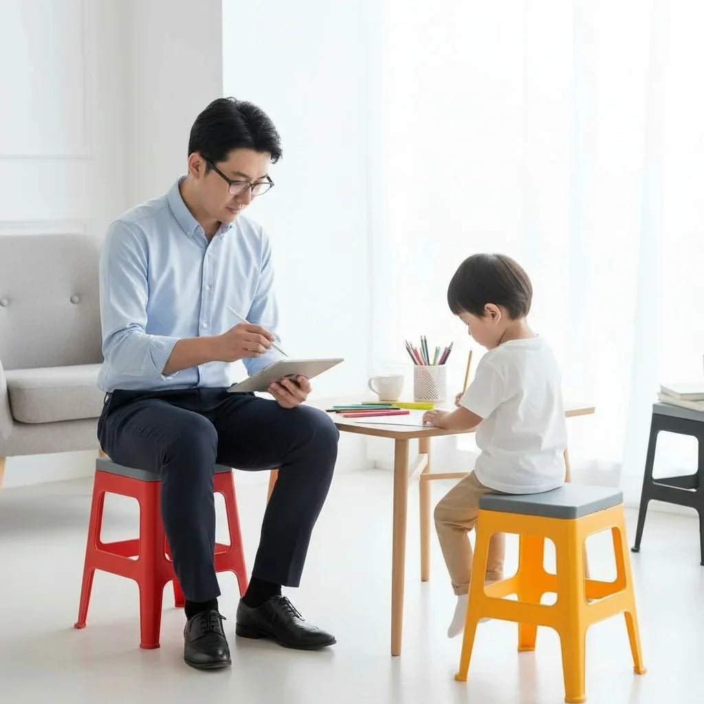 Aroni Flex Durable Plastic Seating Stool | Indoor & Outdoor Multi Purpose Chair