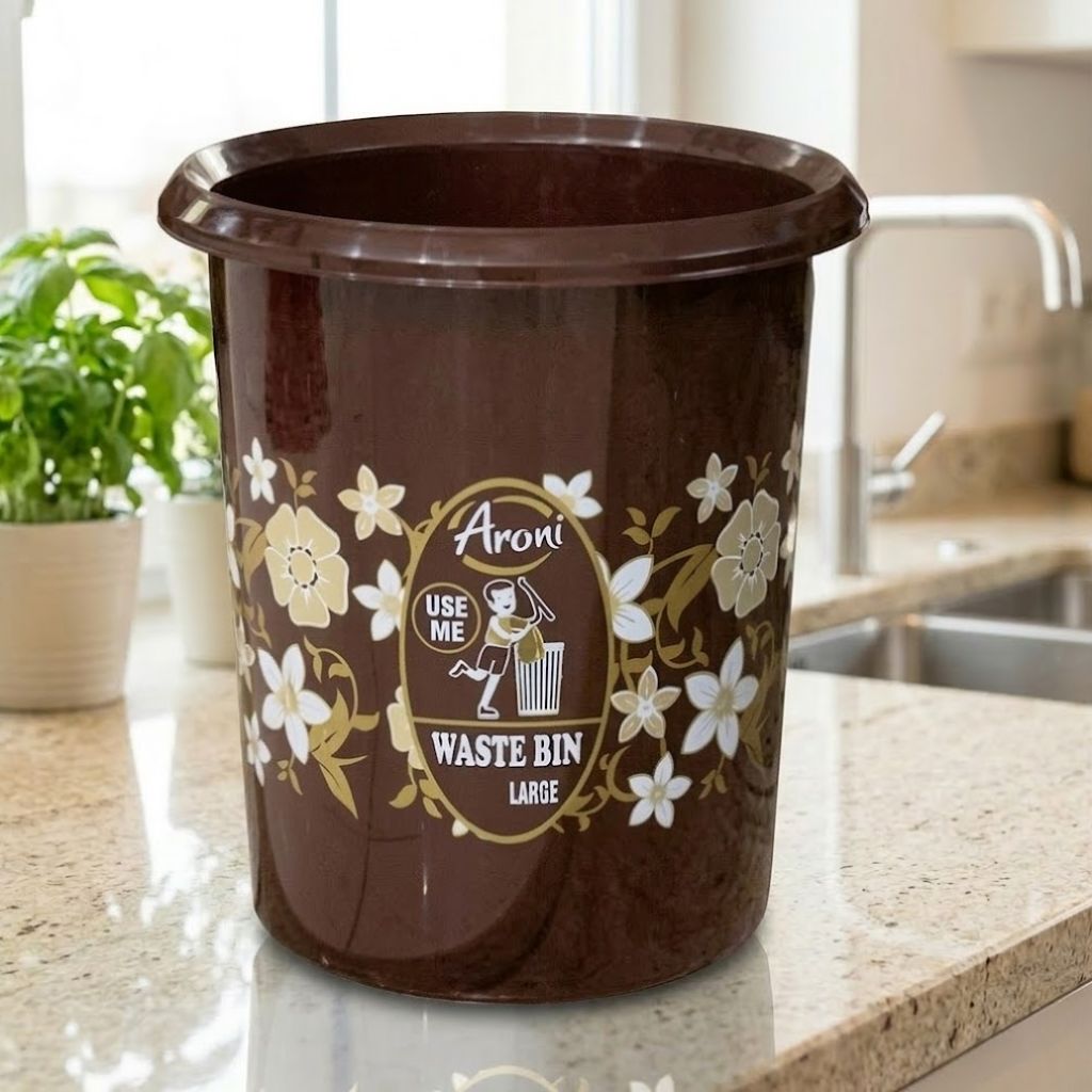 Aroni Household Round Plastic Dustbin – Durable Waste Bin Available in 5 Practical Sizes