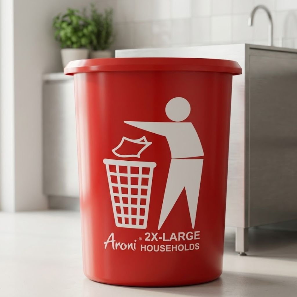 Aroni Household Round Plastic Dustbin – Durable Waste Bin Available in 5 Practical Sizes
