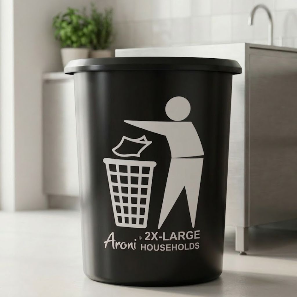 Aroni Household Round Plastic Dustbin – Durable Waste Bin Available in 5 Practical Sizes