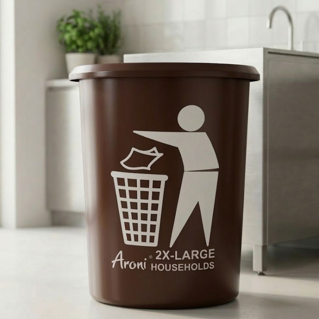 Aroni Household Round Plastic Dustbin – Durable Waste Bin Available in 5 Practical Sizes