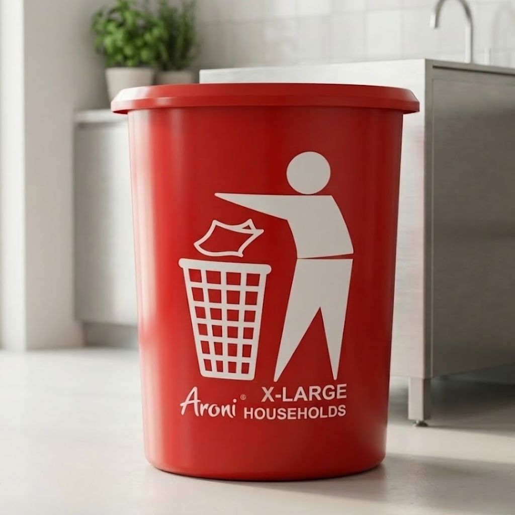 Aroni Household Round Plastic Dustbin – Durable Waste Bin Available in 5 Practical Sizes