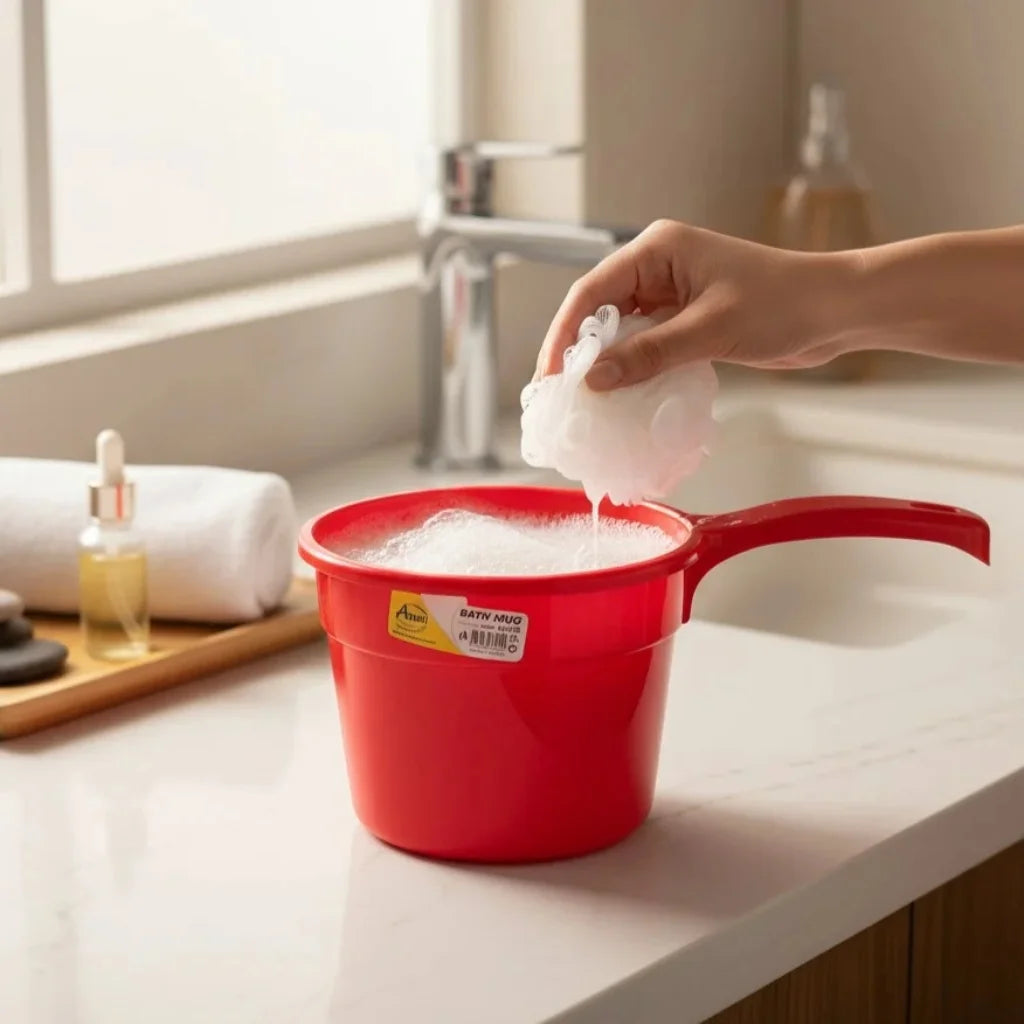 Aroni Household Premium Plastic Bath Mug (Pack of 2) | Durable Water Pourer (AH-170)