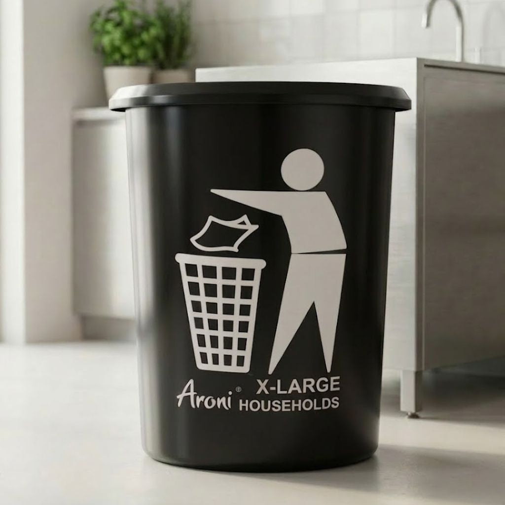 Aroni Household Round Plastic Dustbin – Durable Waste Bin Available in 5 Practical Sizes