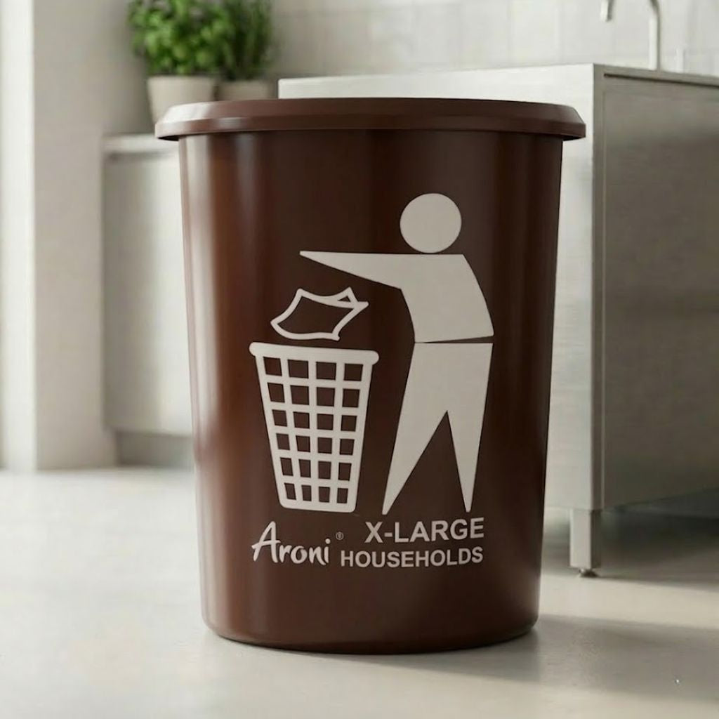 Aroni Household Round Plastic Dustbin – Durable Waste Bin Available in 5 Practical Sizes