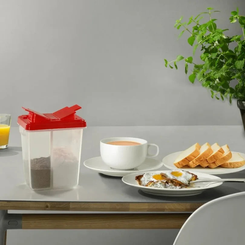 Aroni Household 2-in-1 Salt & Pepper Shaker (Pack of 6) | Dual Partition Seasoning Dispenser (AH-210)