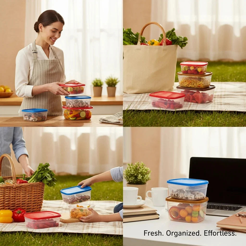 Aroni Galaxy Pure Plastic Food Container | Kitchen & Fridge Storage Organizer