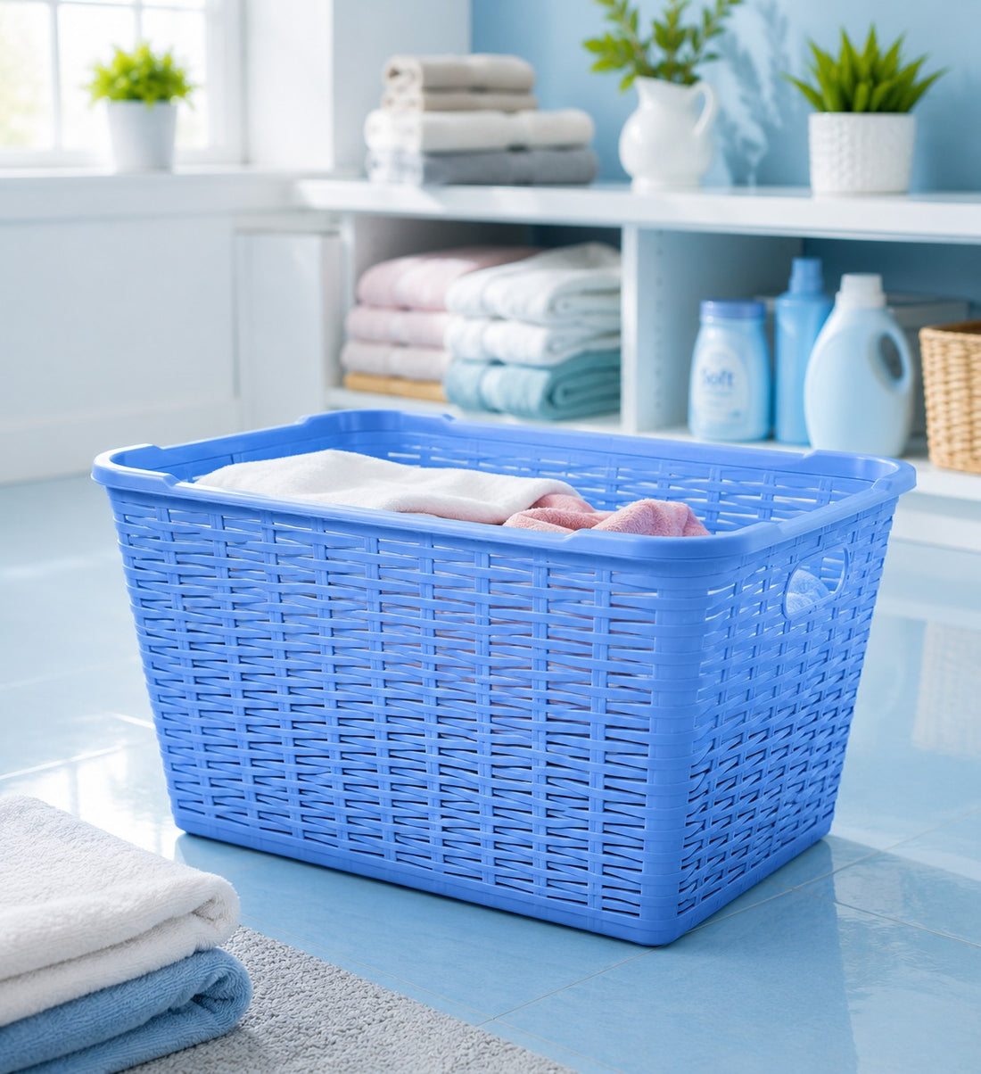 Safir Premium Laundry Hamper | Durable Plastic Clothes Storage Basket (AH-155)