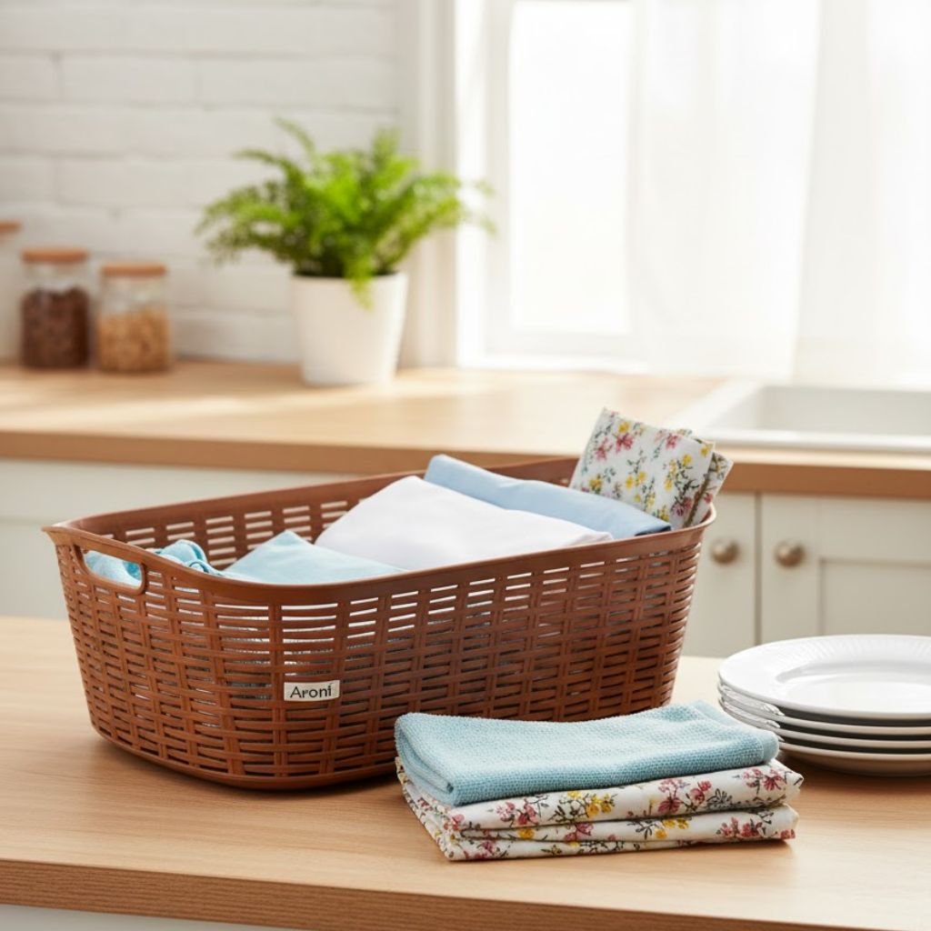 Aroni Daisy Multi Purpose Basket | Bartan Tokra & Laundry Organizer (AH-100)