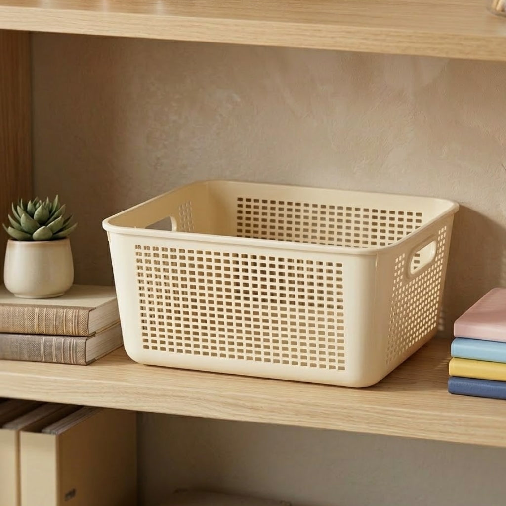 Aroni Deluxe Plastic Storage Basket – Multipurpose Household Organizer